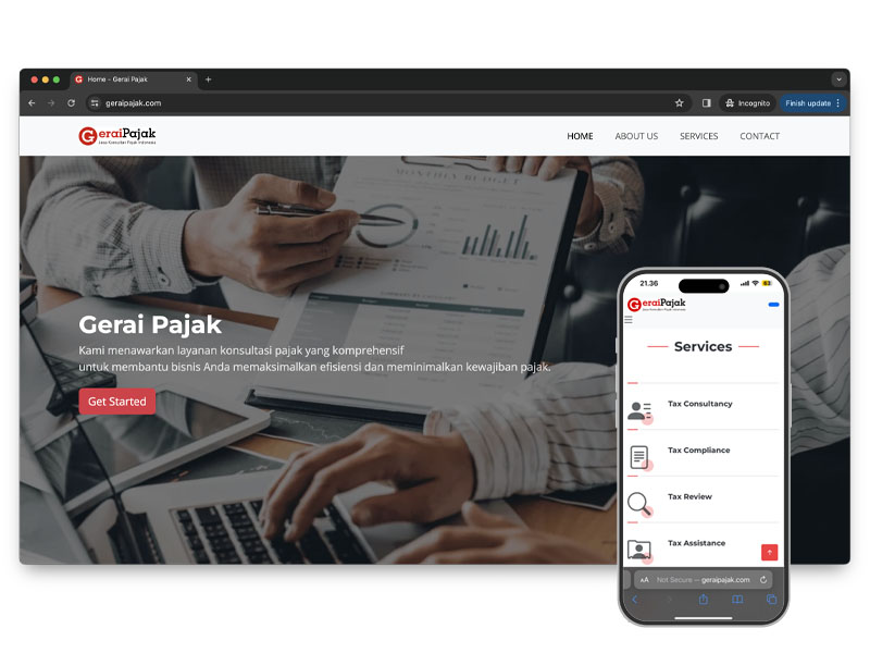 Website Konsultasi Pajak GeraiPajak - Jasa Pembuatan Website Jakarta